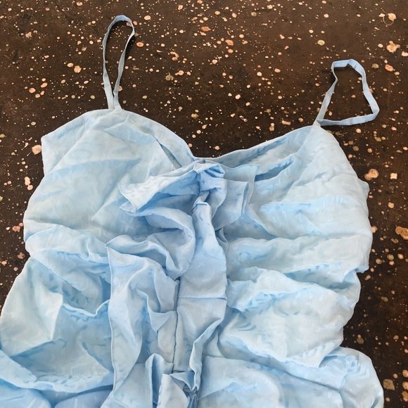 CARMEN MARCH Ruffle Mini Dress Blue - Picture 5 of 6